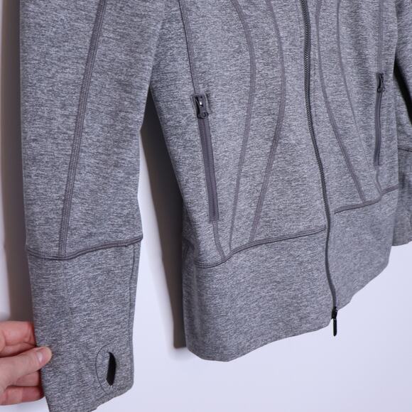 LULULEMON Stride Jacket II Heathered Slate Hooded Lightweight Active Women's 10 - Picture 5 of 12